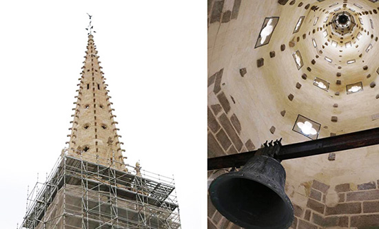 Le campaniste Laumaillé-Lussault œuvre sur la restauration de l'église Saint Laurent à Parthenay

 